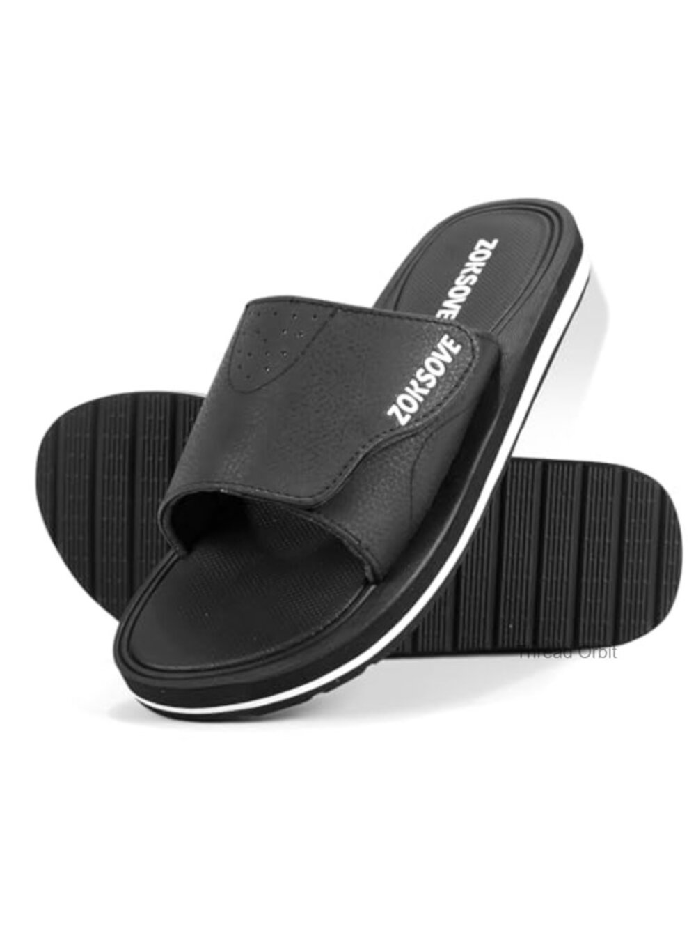 Men's Adjustable Slide Sandals Memory Foam Open Toe Slip On Beach Pool